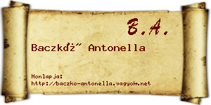 Baczkó Antonella névjegykártya